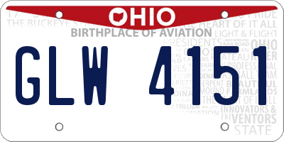 OH license plate GLW4151