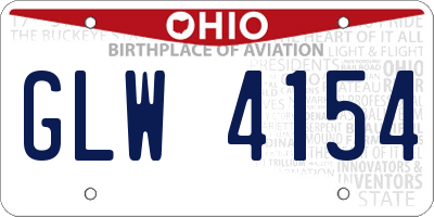 OH license plate GLW4154
