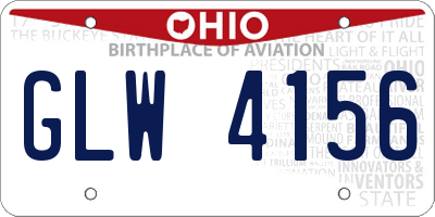 OH license plate GLW4156