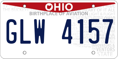 OH license plate GLW4157