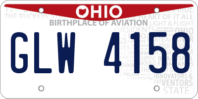 OH license plate GLW4158
