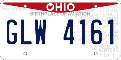 OH license plate GLW4161
