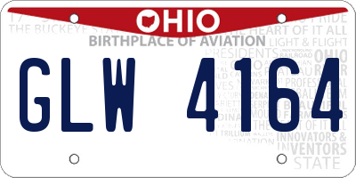 OH license plate GLW4164
