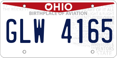 OH license plate GLW4165