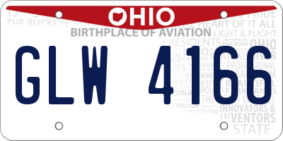 OH license plate GLW4166