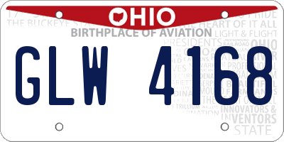 OH license plate GLW4168