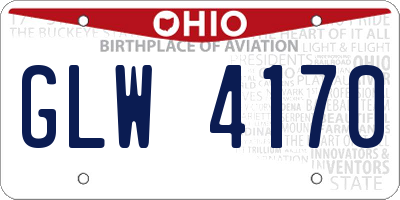 OH license plate GLW4170