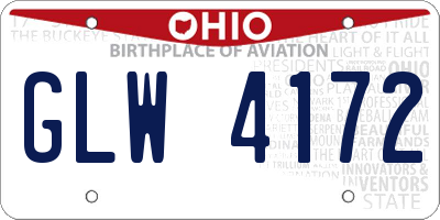 OH license plate GLW4172
