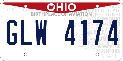 OH license plate GLW4174