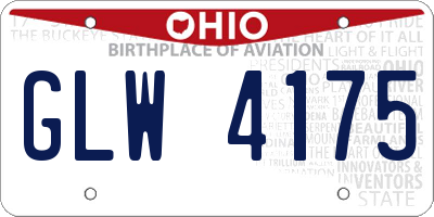 OH license plate GLW4175