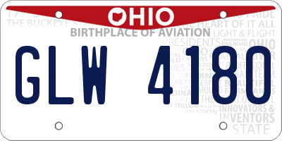 OH license plate GLW4180