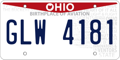 OH license plate GLW4181