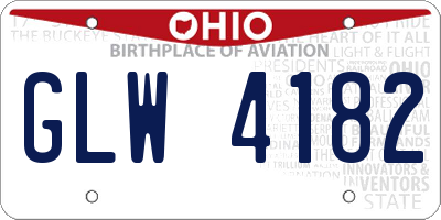 OH license plate GLW4182