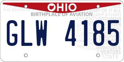 OH license plate GLW4185