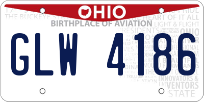 OH license plate GLW4186