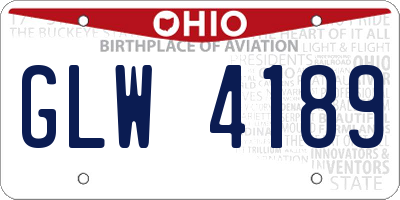 OH license plate GLW4189