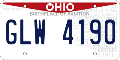 OH license plate GLW4190