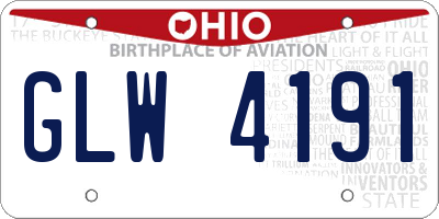 OH license plate GLW4191