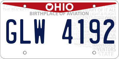 OH license plate GLW4192