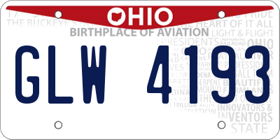 OH license plate GLW4193
