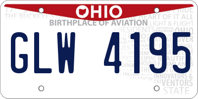 OH license plate GLW4195