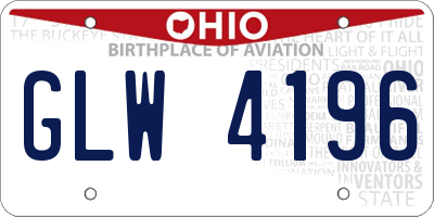OH license plate GLW4196