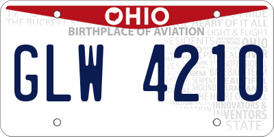OH license plate GLW4210