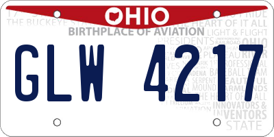 OH license plate GLW4217