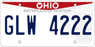 OH license plate GLW4222