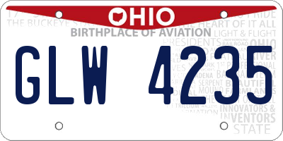 OH license plate GLW4235