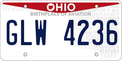 OH license plate GLW4236
