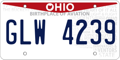 OH license plate GLW4239