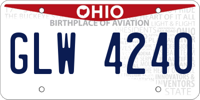 OH license plate GLW4240