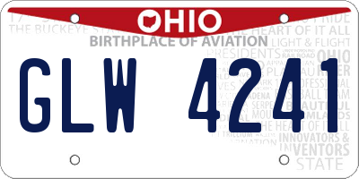 OH license plate GLW4241