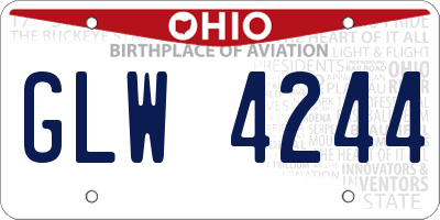 OH license plate GLW4244