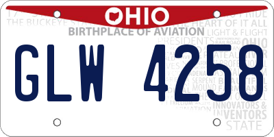 OH license plate GLW4258