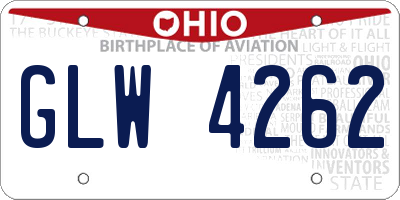 OH license plate GLW4262