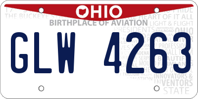 OH license plate GLW4263