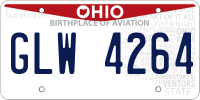 OH license plate GLW4264