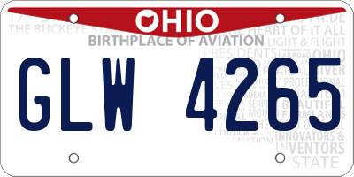 OH license plate GLW4265