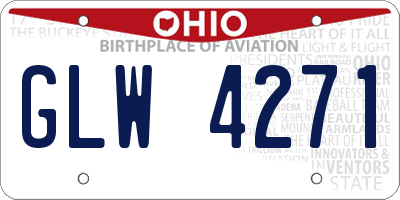 OH license plate GLW4271