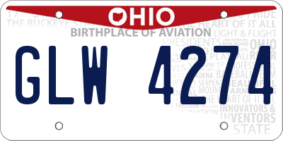 OH license plate GLW4274