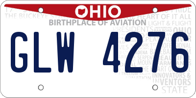 OH license plate GLW4276