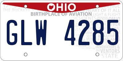 OH license plate GLW4285