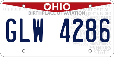 OH license plate GLW4286