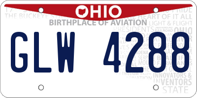 OH license plate GLW4288