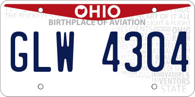 OH license plate GLW4304