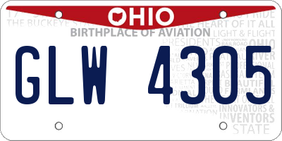 OH license plate GLW4305