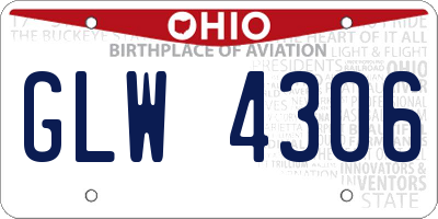 OH license plate GLW4306