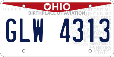 OH license plate GLW4313